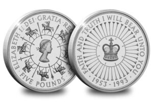 1993 40th anniversary of the Queens Coronation £5 BU Coin in Capsule