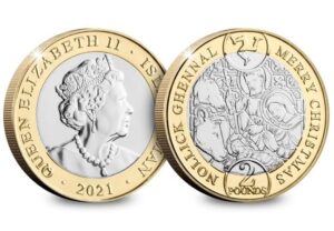 2021 Isle of Man Christmas Nativity £2 Unc Coin in Capsule
