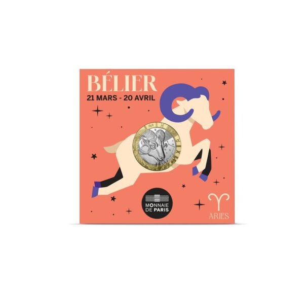 2025 France Astrological signs - Aries 5€ Unc Coin Pack <br><i>Mar 21–Apr 19</i> - Image 3