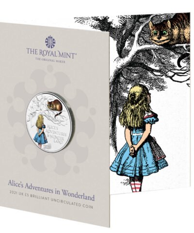 2021 Alice’s Adventures in Wonderland £5 Coloured BU