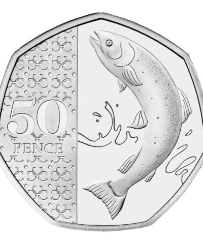 Various UK Salmon BU 50p Coin in Capsule