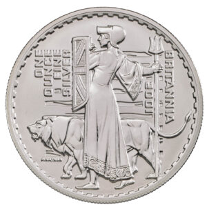 2001 Britannia Silver 1 Oz Bullion Coin in Capsule