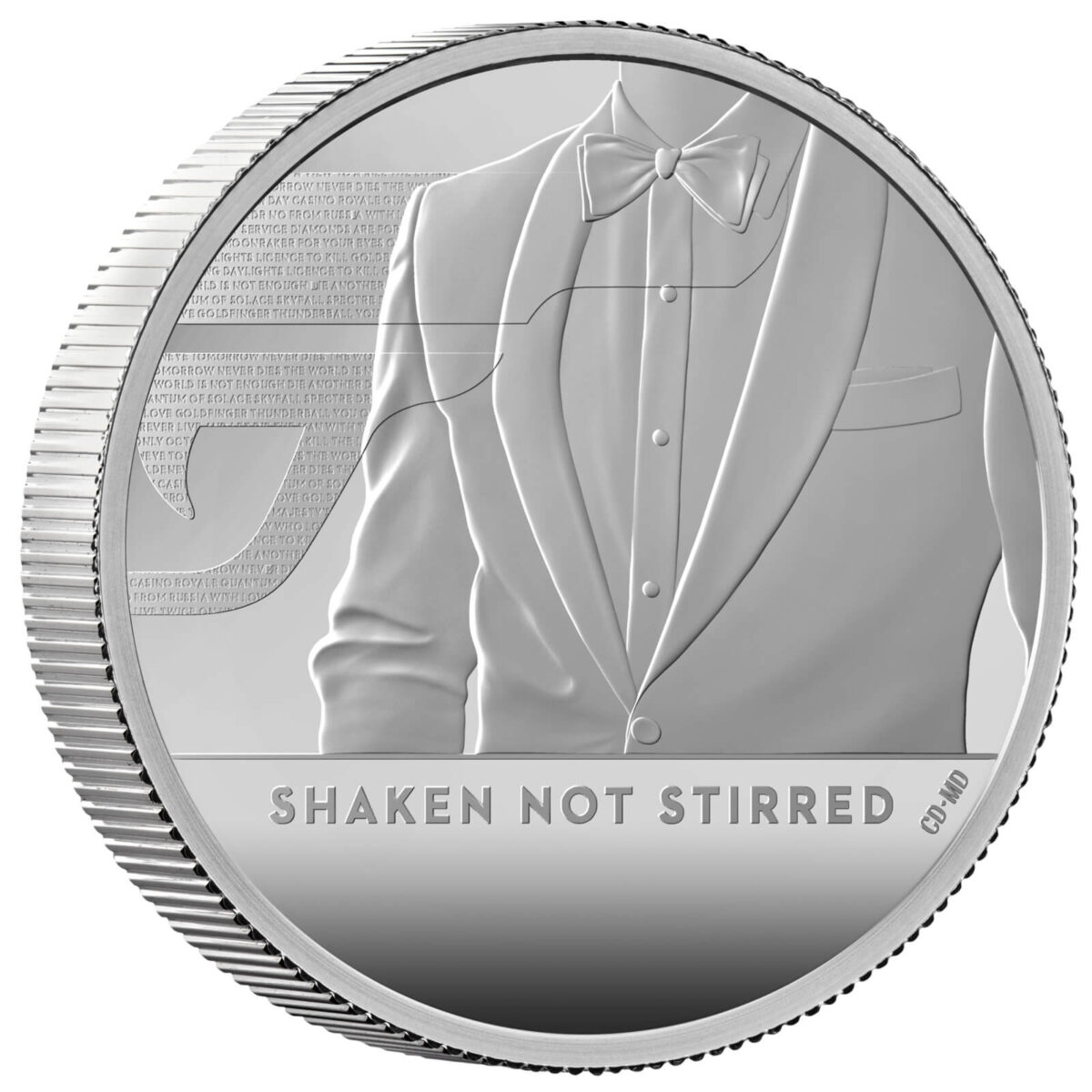 2020 03 Shaken not Stirred, James Bond UK 2 Oz Silver Proof