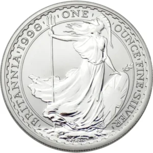 1998 Britannia Silver 1 Oz Bullion Coin in Capsule