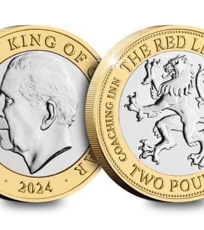 2024 Gibraltar – Pub Signs The Red Lion (Coaching Inn) £2 BU Coin in Capsule