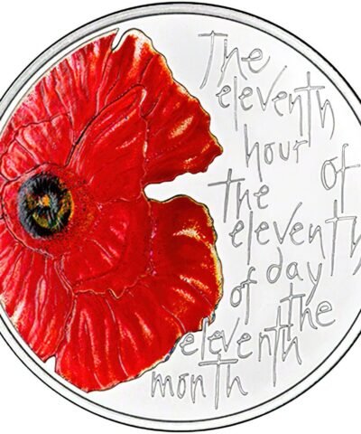 2012 Remembrance Day Alderney £5 BU Poppy Coin in Capsule