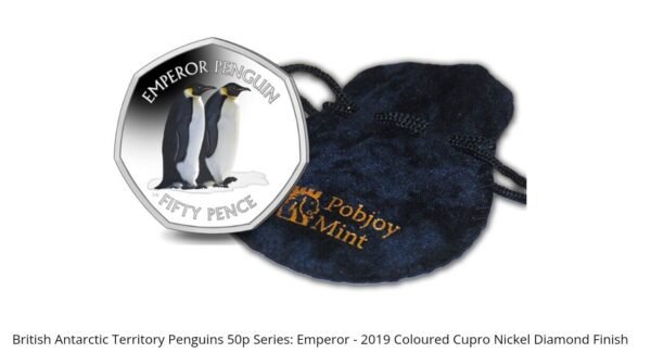 2019 BAT Emperor Penguin Coloured 50p BU in Capsule