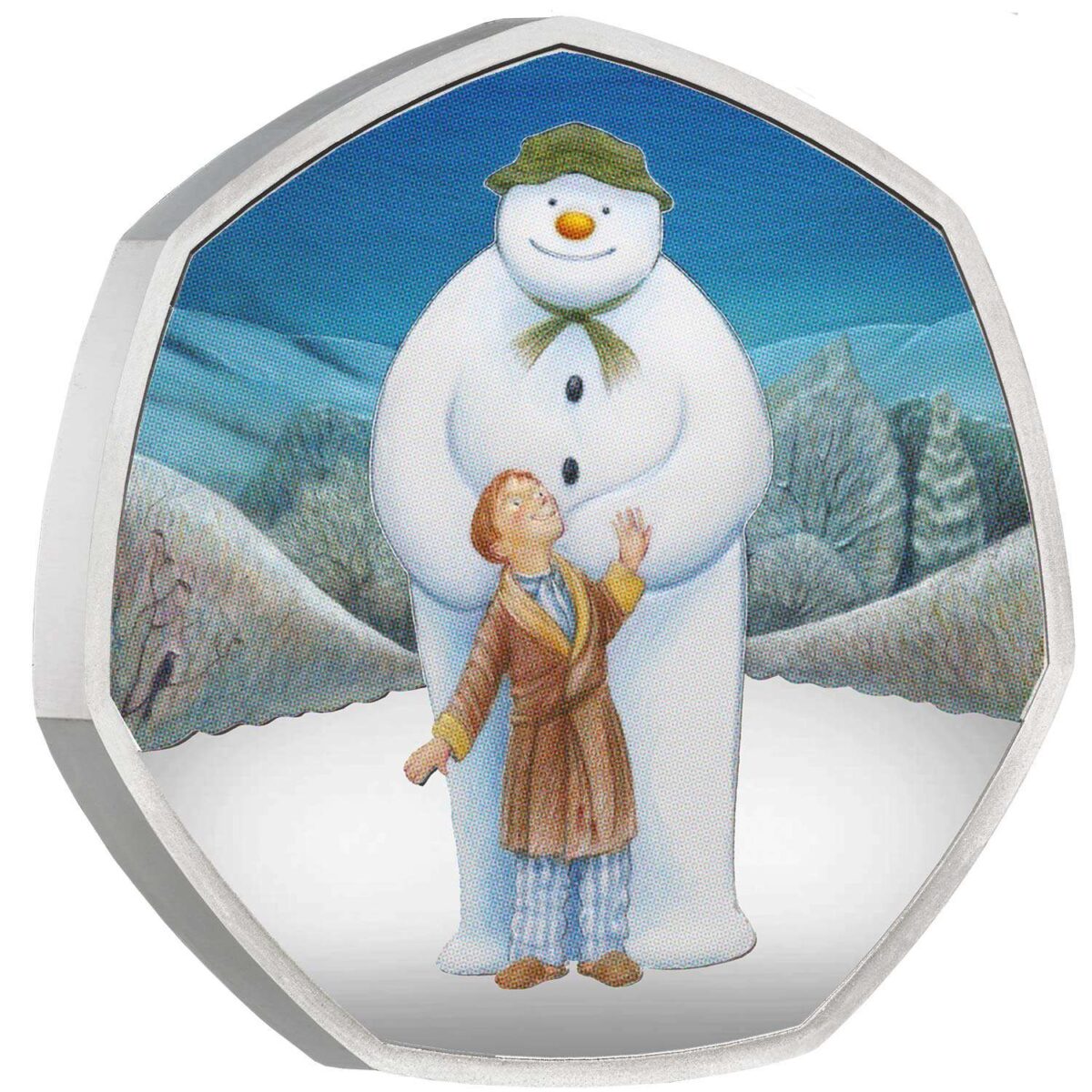 2019 Snowman Christmas 50p Silver Proof - Image 3