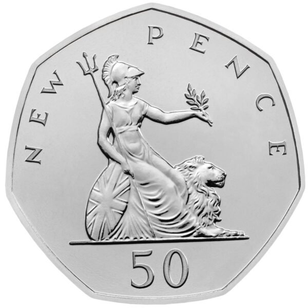 2019 Reissue Britannia New Pence UK 50p BU in Capsule