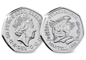 2020 Dinosauria BUNC UK 50p Hylaeosaurus Coin in Capsule