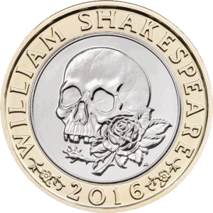 2016 Shakespeare Tragedies Skull Circulating £2