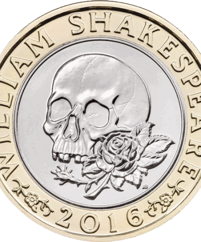2016 Shakespeare Tragedies Skull £2 BU Coin in Capsule