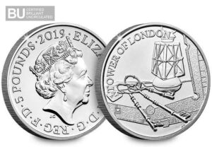 2019 The Ceremony of the Keys £5 BU Coin in Capsule