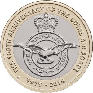2018 RAF Centenary Badge UK £2 BU Coin in Capsule
