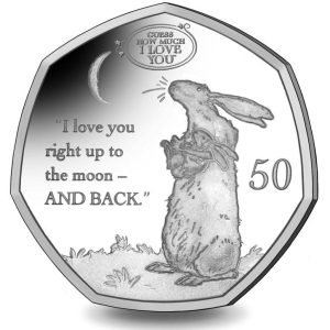 2021 Gibraltar Guess How Much I Love You Uncoloured 50p BU Coin in Capsule