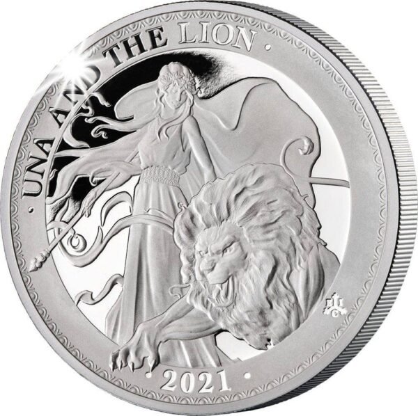 2021 Una & the Lion 1oz Silver Proof Coin - Image 2