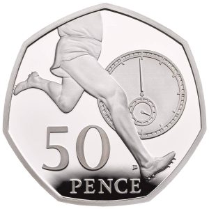 2004 Roger Bannister Four Minute Mile 50p BU Coin in Capsule