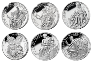 2021 2022 Queen's Virtues 1oz Silver Proof Set (6 Coins)