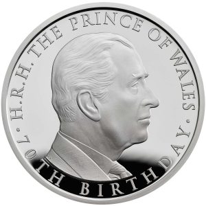 Bullion Grade: 2018 70th Birthday of HRH the Prince of Wales UK £5 Silver Proof Piedfort
