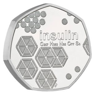 2021 100 Years of Insulin UK 50p BU Coin in Capsule