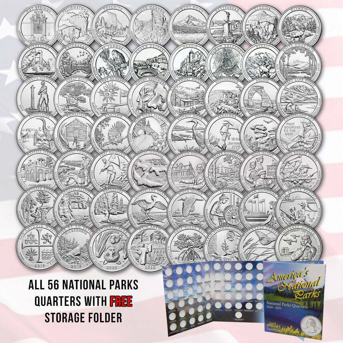 2019 P Complete Set of 5 National Park Quarters Uncirculated 