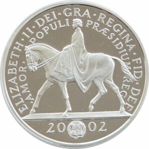 VAT FREE Bullion Grade: 2002 Queen Golden Jubilee £5 Silver Proof Coin in Capsule