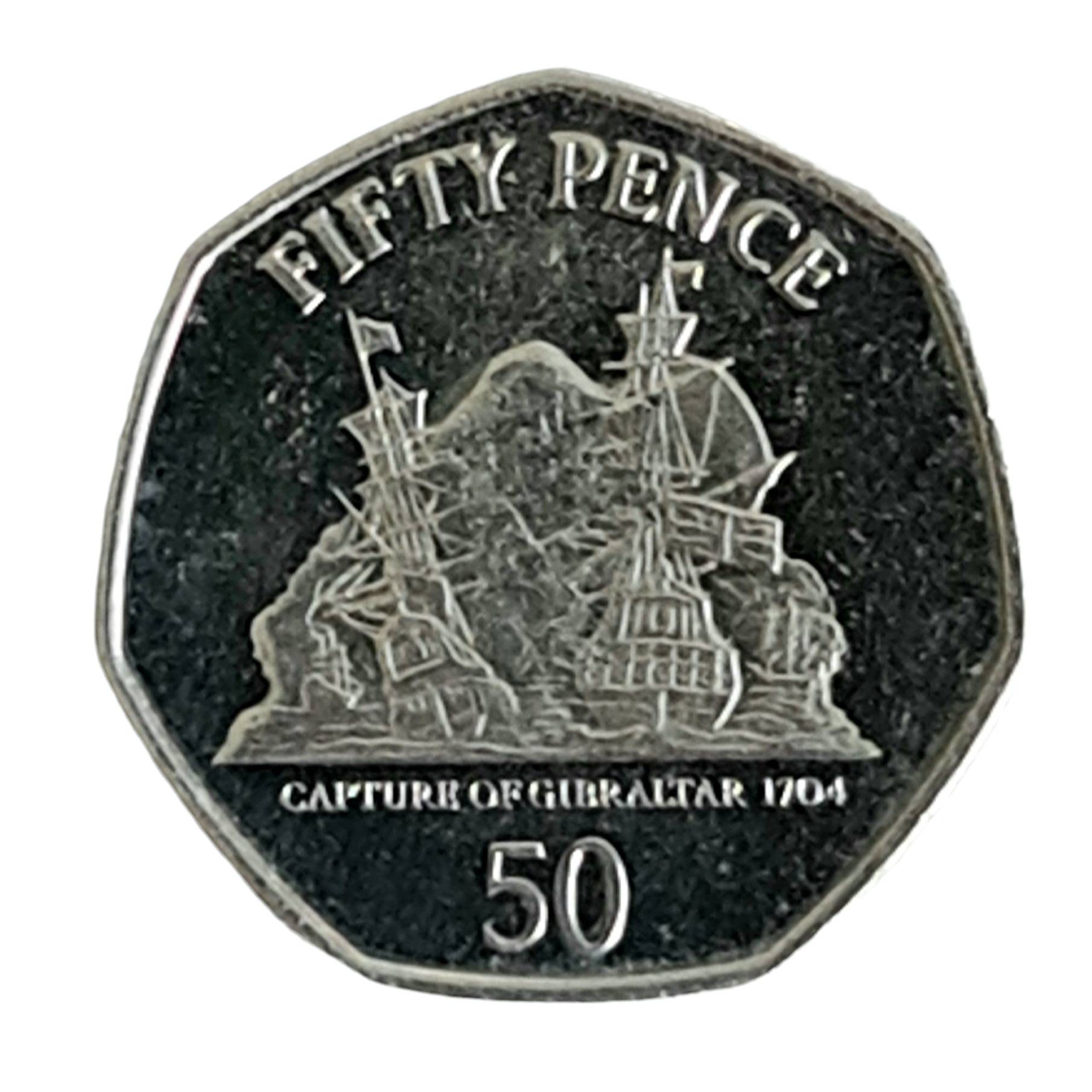 Capture of Gibraltar 50p coin