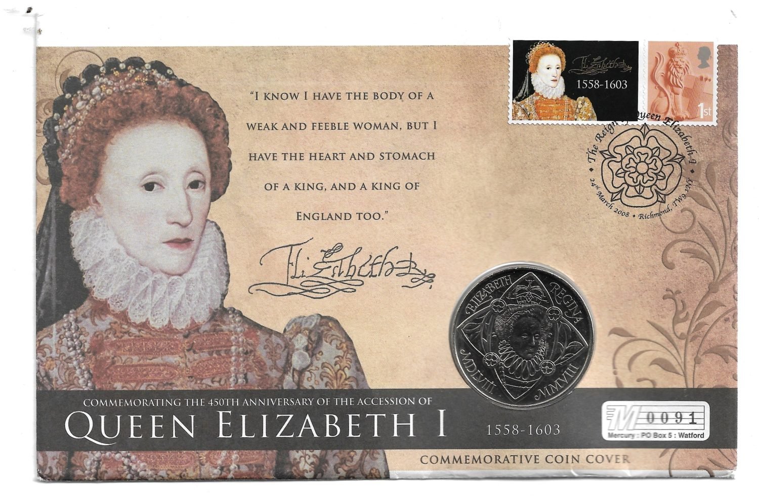 2008 Elizabeth I £5 BU PNC