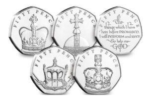 2018 Isle of Man Coronation 50p BU Set in Capsules
