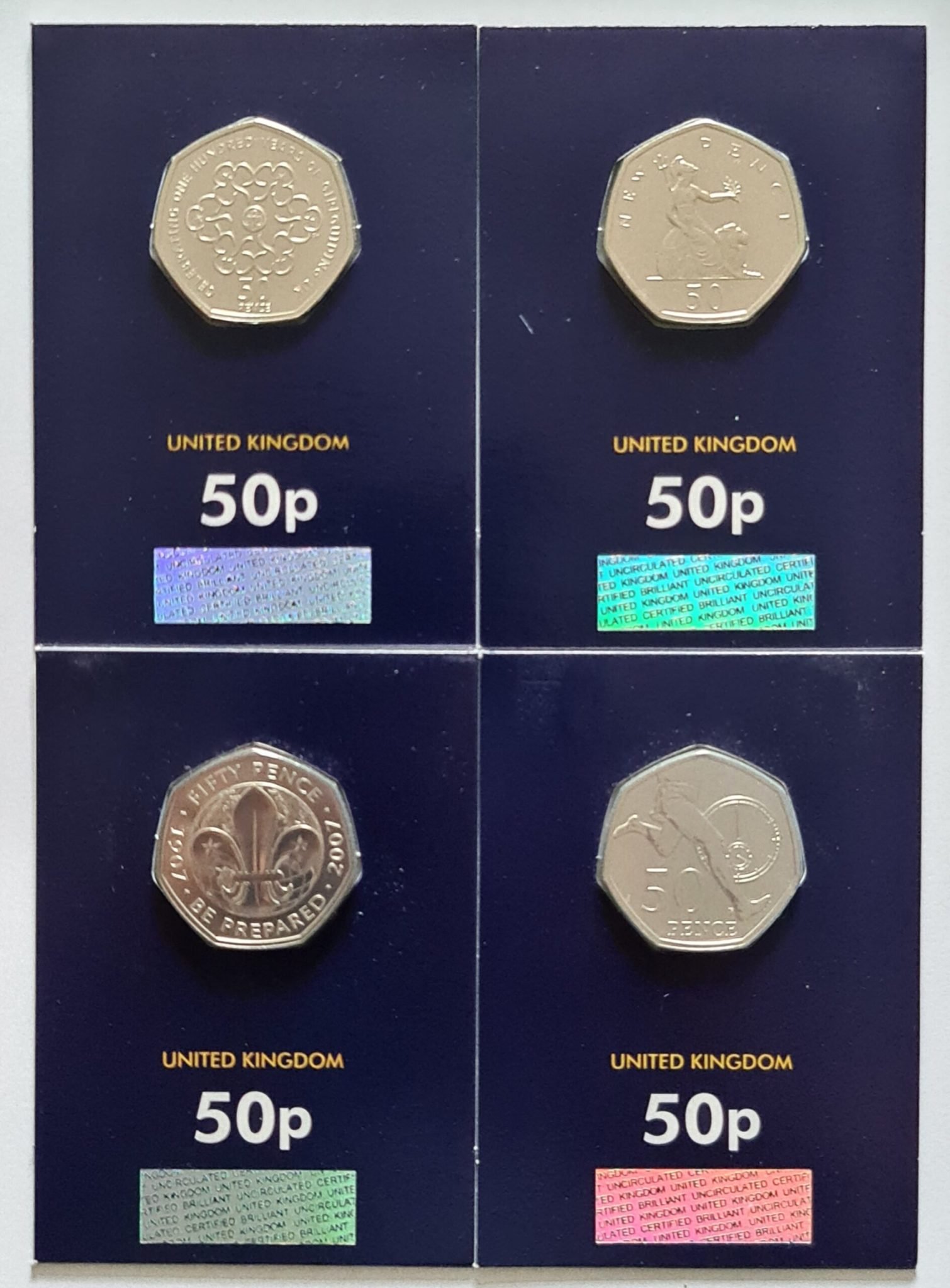 2019 50 Years of the 50p British Culture BU CC (4 Coins) - CrawleyCoins