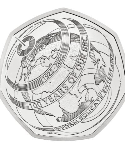 2022 100 Years of BBC BU 50p Coin in Capsule