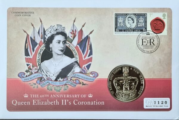 2013 Coronation UK £5 BU Coin with Stamps PNC