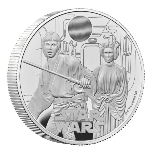 2023 Star Wars - 03 Luke Skywalker and Princess Leia 2 Oz Silver Proof - Image 7