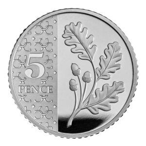 2026 UK Oak Tree Leaf Proof 5p Coin in Capsule