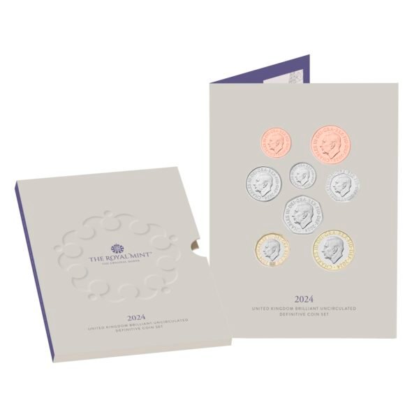 2024 Definitive Annual BU Set 8 Coins CrawleyCoins   DUW24 The 2024 United Kingdom Brilliant Uncirculated Definitive Coin Set Front With Slipcase 3000x3000 2567b33 600x600 