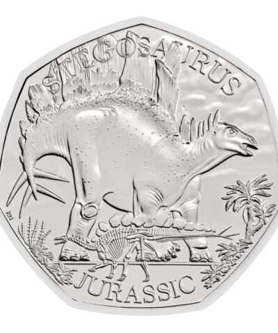 2024 Dino – 02 Stegosaurus 50p BU Coin in Capsule