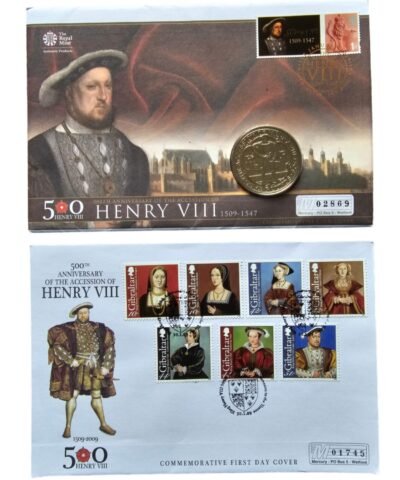2009 Henry VIII £5 BU Coin Cover with Stamp Cover