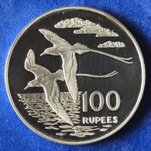 1978 Seychelles 100 Rupees Conservation Silver Proof Coin in Capsule