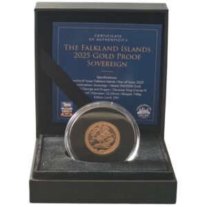 2025 Falkland Islands Full Sovereign Proof Boxed COA