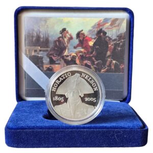 2005 Nelson £5 Silver Proof Coin in RM Box with COA
