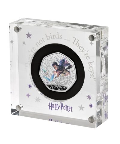 2024 Harry Potter – 05 Winged Keys 50p Coloured Silver Proof