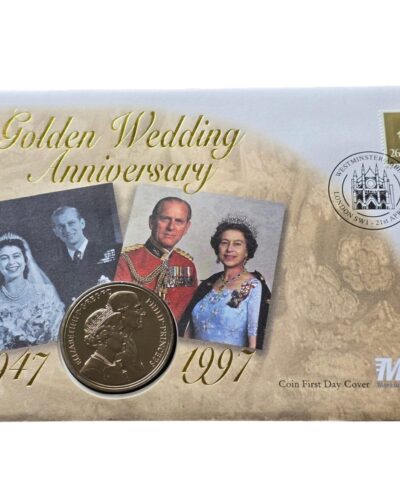 1997 UK Golden Wedding £5 Coin Cover