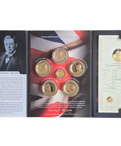 2015 Gibraltar Sir Winston Churchill Six Coin Set Including .999 Gold