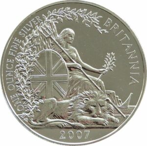 2007 Britannia Silver 1 Oz Bullion Coin in Capsule