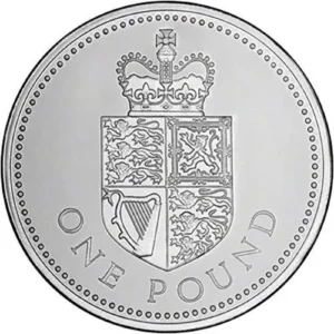 1988 UK Coin £1 Silver Proof Crowned Royal Shield Coin in Capsule