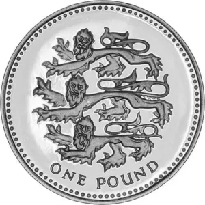 1997 UK Coin £1 Silver Proof Three Lions in Capsule