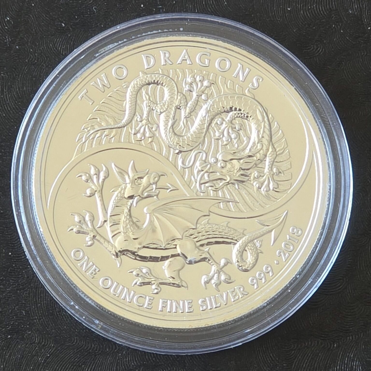 2018 Two Dragons Silver UK £2 1 Oz Coin in Capsule - CrawleyCoins