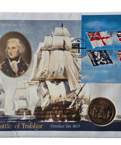 2001 Gibraltar Battle of Trafalgar £5 Coin Cover PNC by Mercury