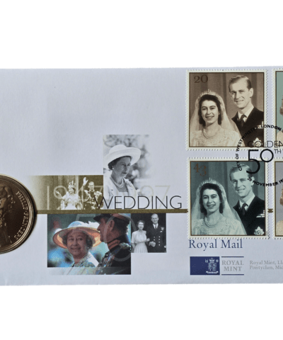 1997 Royal Golden Wedding UK £5 BU Coin Cover PNC RM