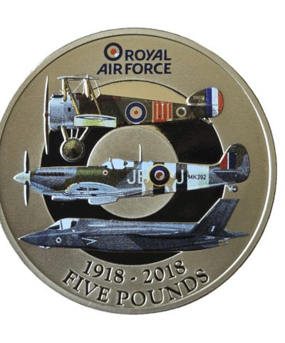 2018 Jersey RAF Coloured BU £5 Coin in Capsule